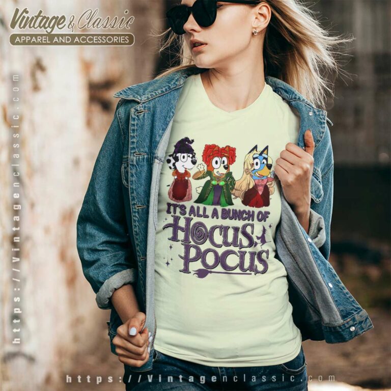 Hocus Pocus Bluey Halloween Shirt Its All A Bunch V Neck TShirt Hocus Pocus Bluey Halloween Shirt Its All A Bunch V Neck TShirt