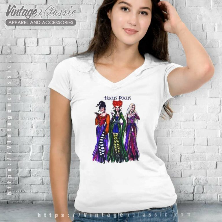 Hocus Pocus Fan Art Shirt Sanderson Sisters V Neck TShirt Hocus Pocus Fan Art Shirt Sanderson Sisters V Neck TShirt