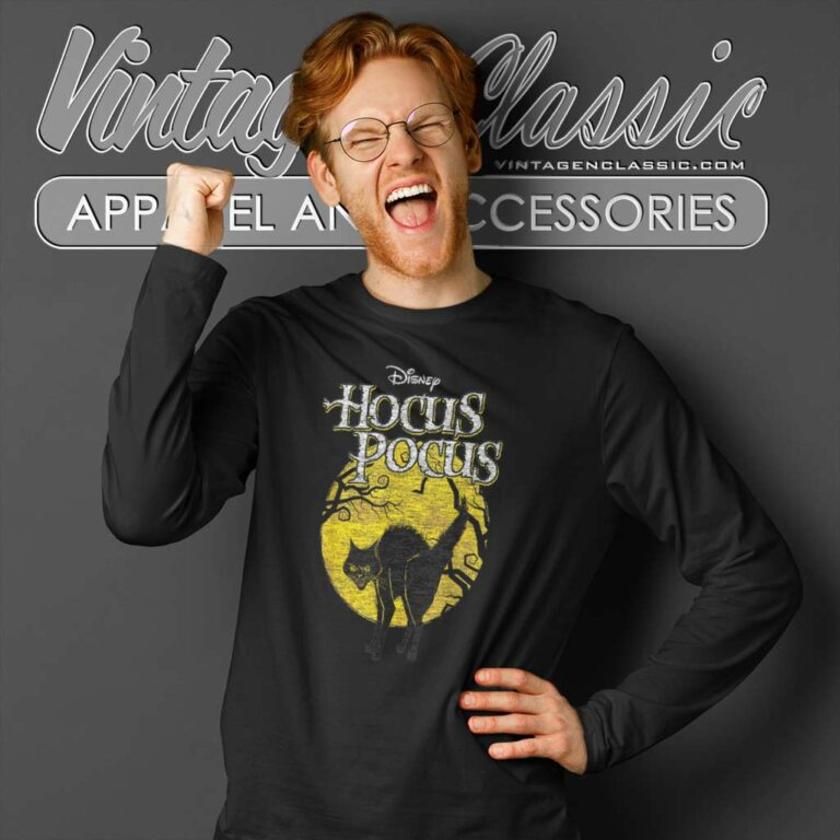 Hocus Pocus Shirt Black Cat Binx Moon Silhouette Long Sleeve Tee Hocus Pocus Shirt Black Cat Binx Moon Silhouette Long Sleeve Tee