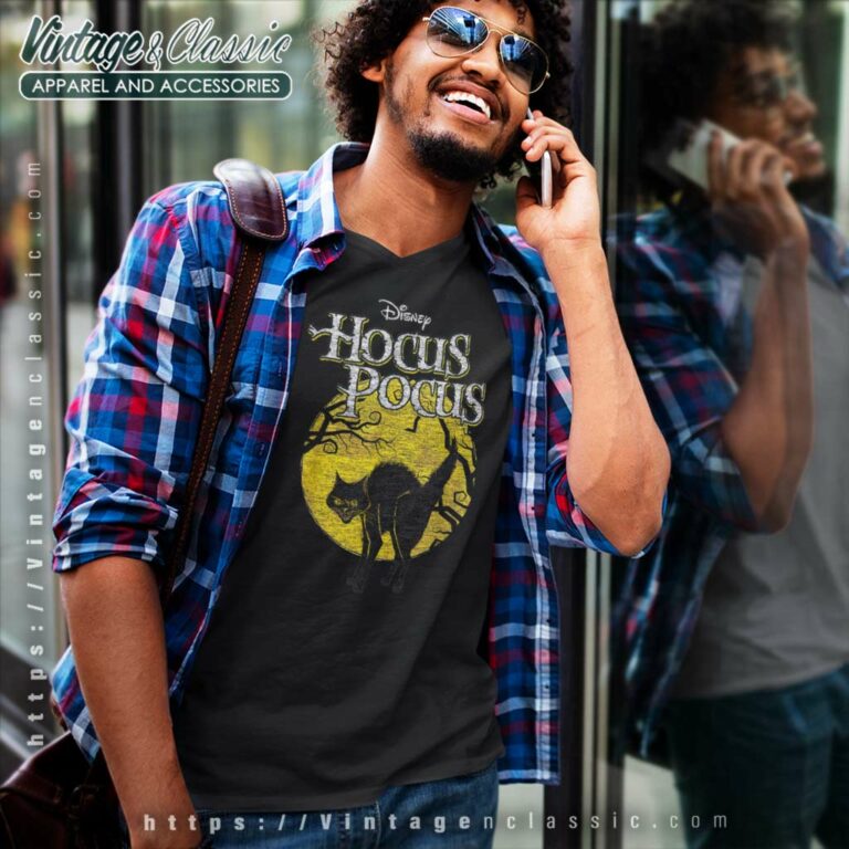 Hocus Pocus Shirt Black Cat Binx Moon Silhouette V Neck TShirt Hocus Pocus Shirt Black Cat Binx Moon Silhouette V Neck TShirt
