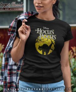 Hocus Pocus Shirt Black Cat Binx Moon Silhouette Women TShirt