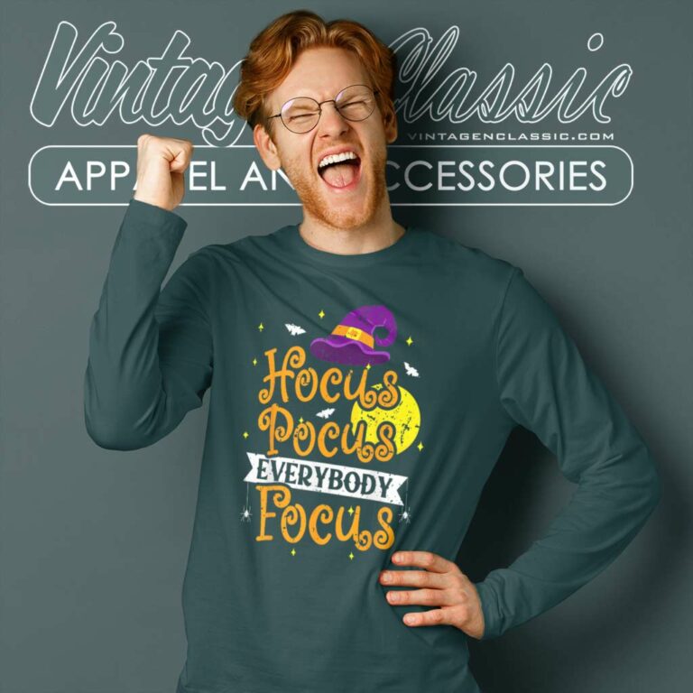 Hocus Pocus Shirt Everybody Focus Halloween Long Sleeve Tee Hocus Pocus Shirt Everybody Focus Halloween Long Sleeve Tee