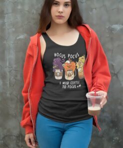 Hocus Pocus Shirt I Need Coffee To Focus Tank Top Racerback