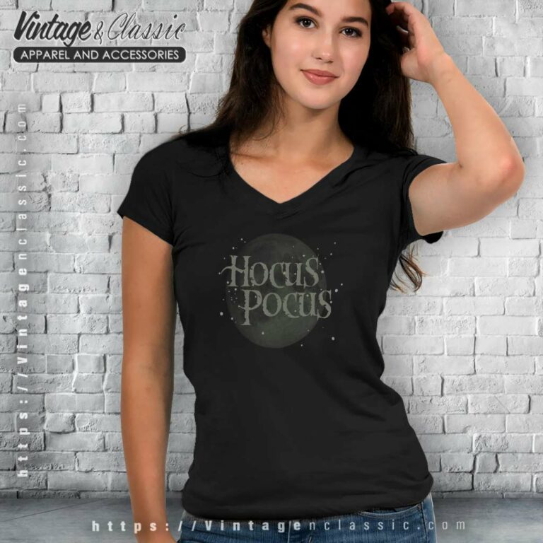 Hocus Pocus Shirt Moon Stars Logo V Neck TShirt Hocus Pocus Shirt Moon Stars Logo V Neck TShirt