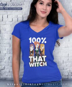Hocus Pocus Shirt Sisters 100 That Witch Women V Neck TShirt