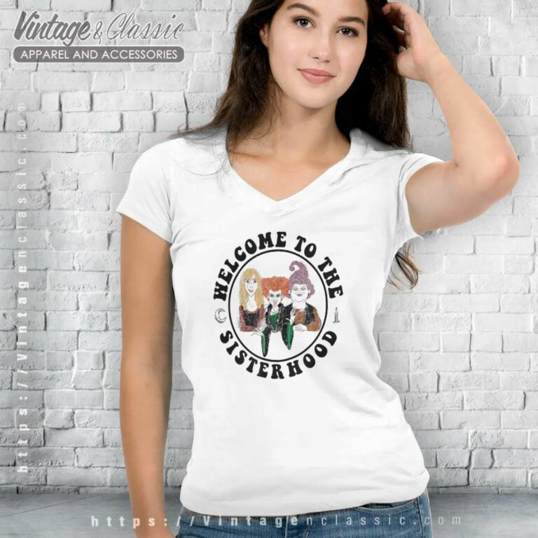 Hocus Pocus Shirt Welcome To Sisterhood V Neck TShirt Hocus Pocus Shirt Welcome To Sisterhood V Neck TShirt
