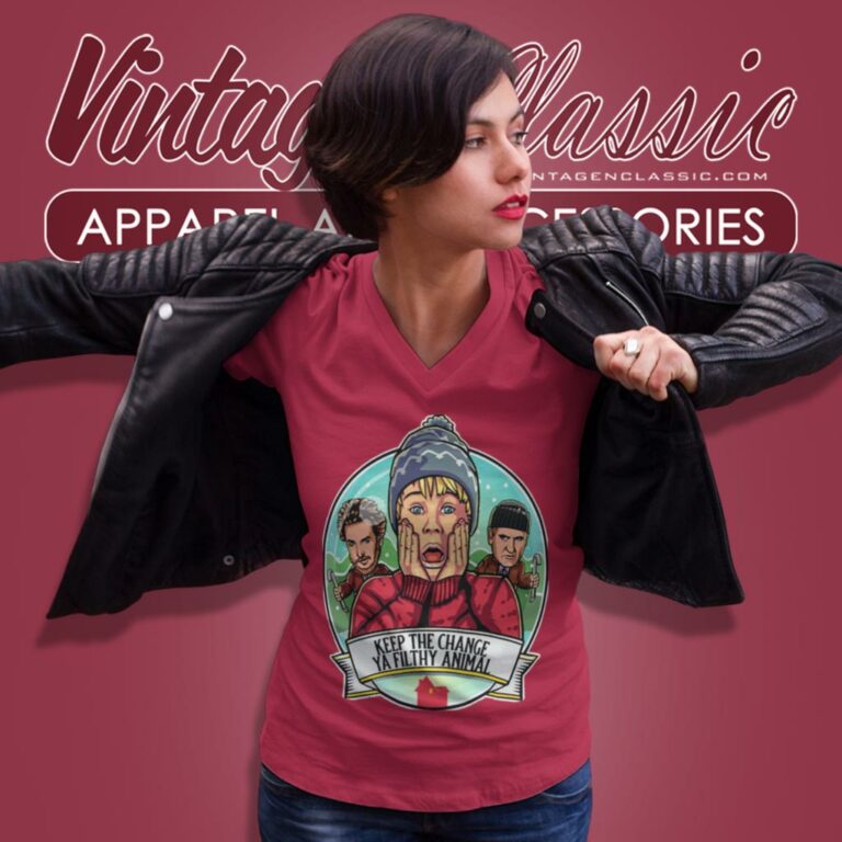 Home Alone Kevin Mccallister V Neck TShirt Home Alone Kevin Mccallister V Neck TShirt