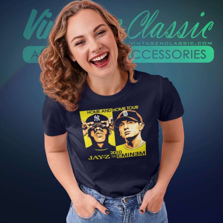 Home And Home Tour Jay Z And Eminem 2010 Women TShirt Home And Home Tour Jay Z And Eminem 2010 Women TShirt