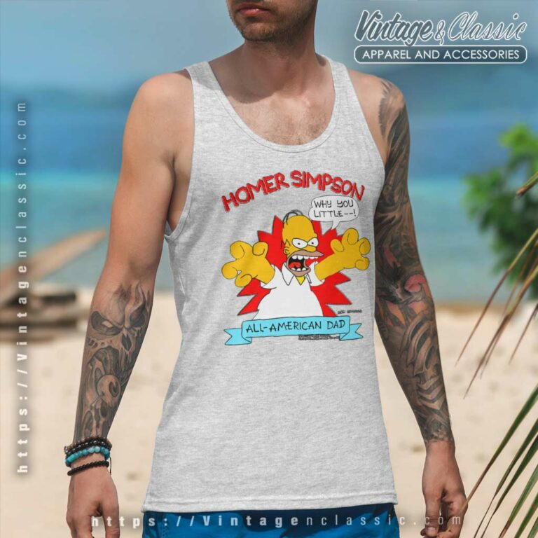 Homer Simpson All american Dad Tank Top Racerback Homer Simpson All american Dad Tank Top Racerback