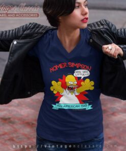 Homer Simpson All american Dad V Neck TShirt