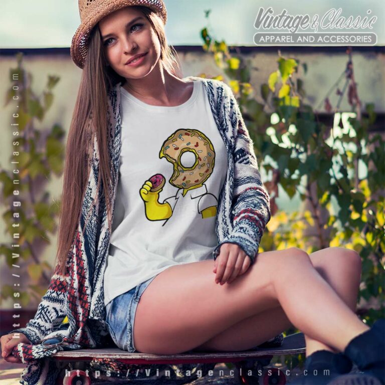 Homer Simpson Doughnut Eating Doughnut Women TShirt Homer Simpson Doughnut Eating Doughnut Women TShirt