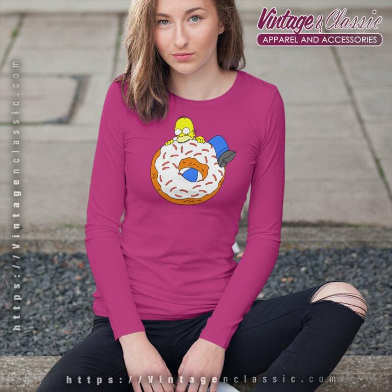 Homer Simpson Eating Donut Long Sleeve Tee Homer Simpson Eating Donut Long Sleeve Tee