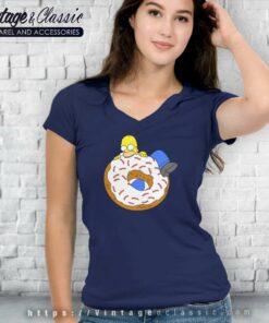 Homer Simpson Eating Donut Shirt 5 Homer Simpson Eating Donut V Neck TShirt