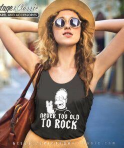 Homer Simpson Never Too Old To Rock Tank Top Racerback