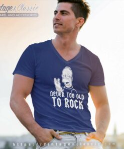 Homer Simpson Never Too Old To Rock V Neck TShirt