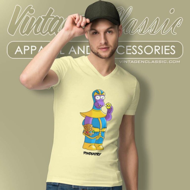 Homer Simpson Thanos V Neck TShirt Homer Simpson Thanos V Neck TShirt