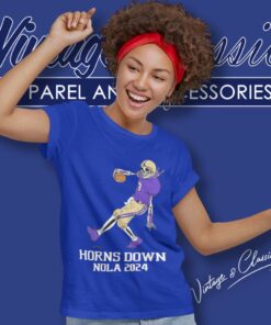 Horns Down Nola 2024 Washington Huskies Women T Shirt