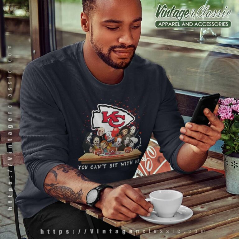 Horror Character You Can Sit With Us Kansas City Chiefs Halloween Sweatshirt Horror Character You Can Sit With Us Kansas City Chiefs Halloween Sweatshirt