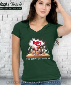 Horror Character You Can Sit With Us Kansas City Chiefs Halloween Shirt 5 Horror Character You Can Sit With Us Kansas City Chiefs Halloween V Neck TShirt