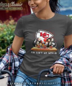 Horror Character You Can Sit With Us Kansas City Chiefs Halloween Shirt 6 Horror Character You Can Sit With Us Kansas City Chiefs Halloween Women TShirt