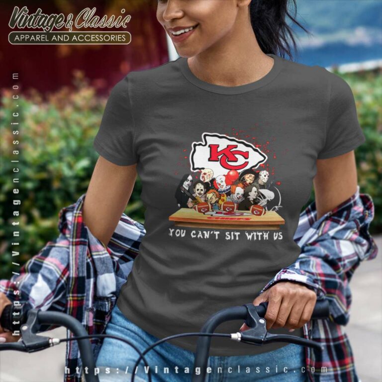 Horror Character You Can Sit With Us Kansas City Chiefs Halloween Women TShirt Horror Character You Can Sit With Us Kansas City Chiefs Halloween Women TShirt