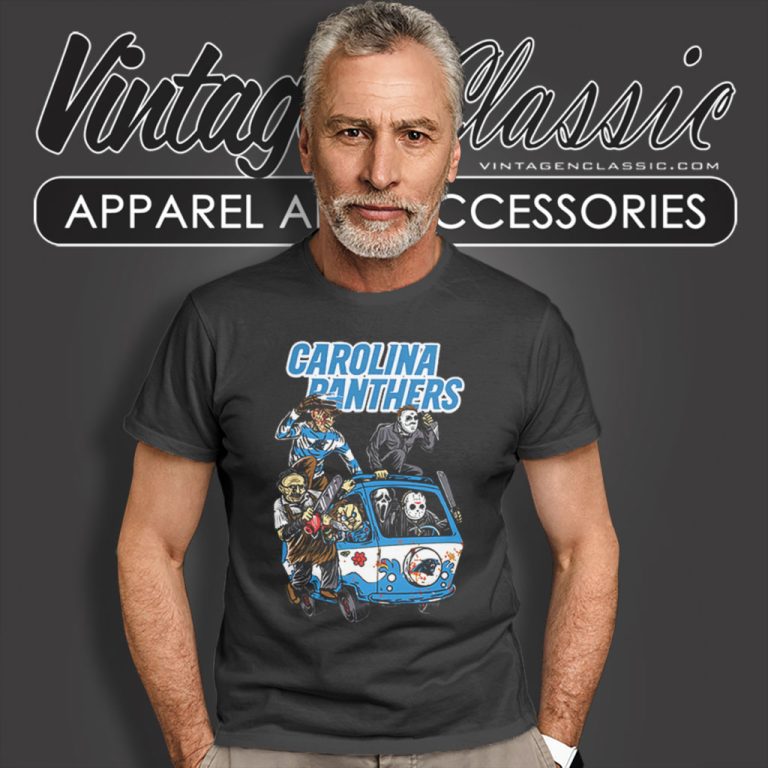 Horror Movie Characters Massacre Machine Carolina Panthers Halloween T Shirt Horror Movie Characters Massacre Machine Carolina Panthers Halloween T Shirt