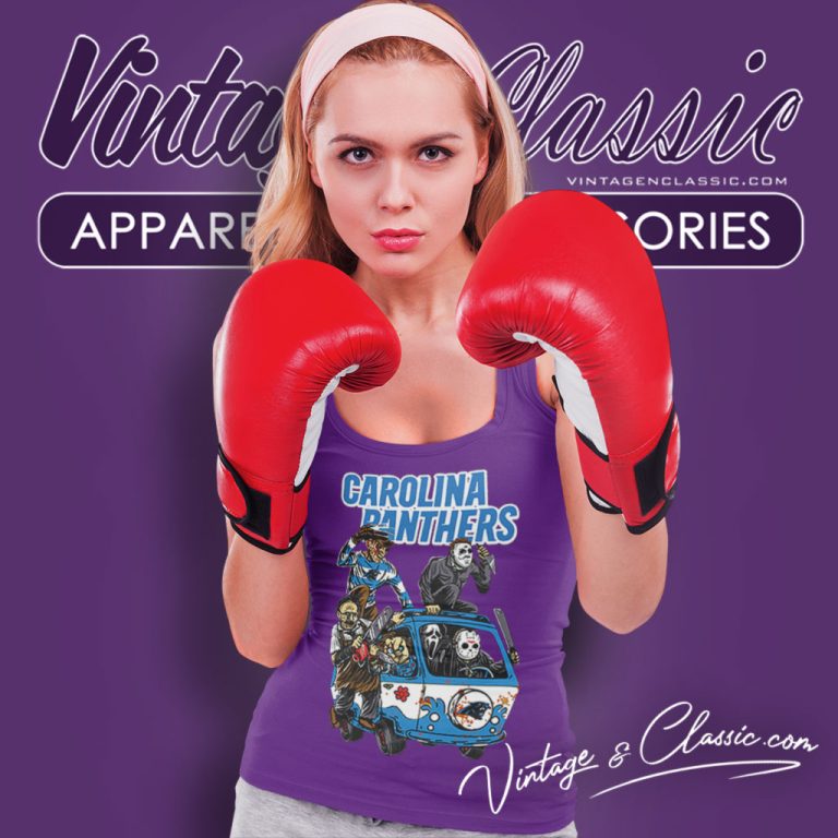 Horror Movie Characters Massacre Machine Carolina Panthers Halloween Tank Top Racerback Horror Movie Characters Massacre Machine Carolina Panthers Halloween Tank Top Racerback