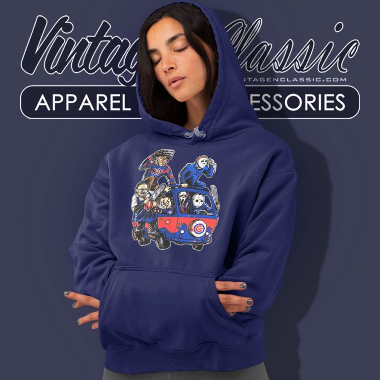 Horror Movie Characters Massacre Machine Chicago Cubs Halloween Hoodie Horror Movie Characters Massacre Machine Chicago Cubs Halloween Hoodie