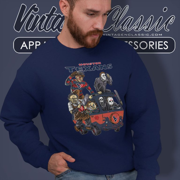 Horror Movie Characters Massacre Machine Houston Texans Halloween Sweatshirt Horror Movie Characters Massacre Machine Houston Texans Halloween Sweatshirt
