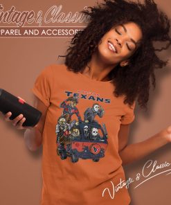 Horror Movie Characters Massacre Machine Houston Texans Halloween Women T Shirt