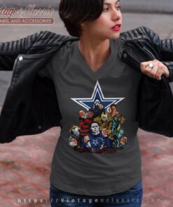 Horror Movie Fan Dallas Cowboys V Neck TShirt