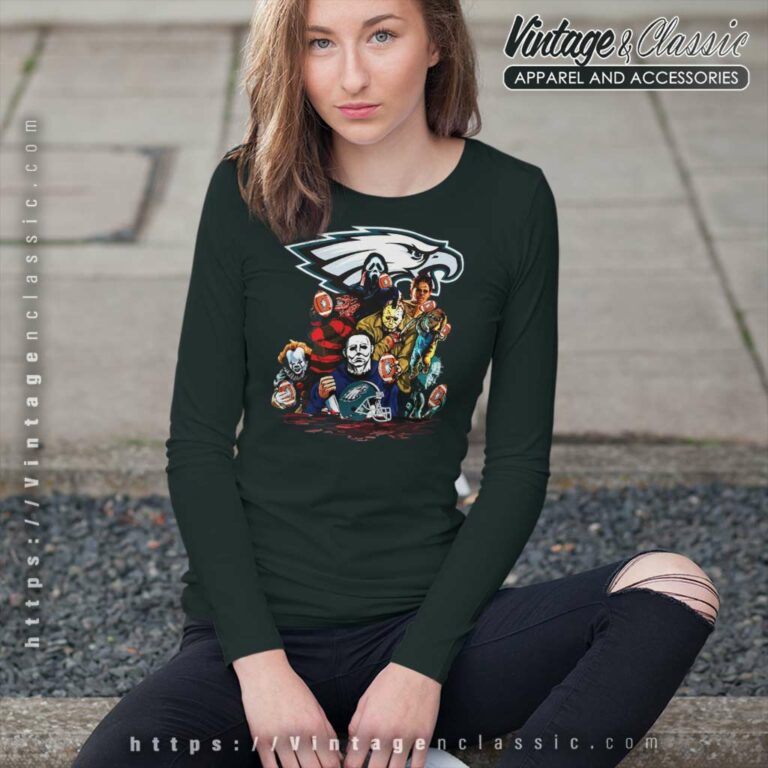 Horror Movie Fan Eagles Halloween Long Sleeve Tee Horror Movie Fan Eagles Halloween Long Sleeve Tee