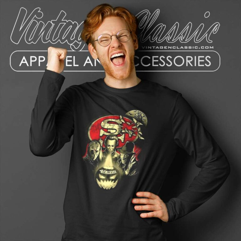 Horror Movie Halloween 49ers Long Sleeve Tee Horror Movie Halloween 49ers Long Sleeve Tee