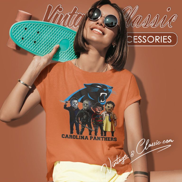 Horror Movie Team Carolina Panthers Women T Shirt Horror Movie Team Carolina Panthers Women T Shirt