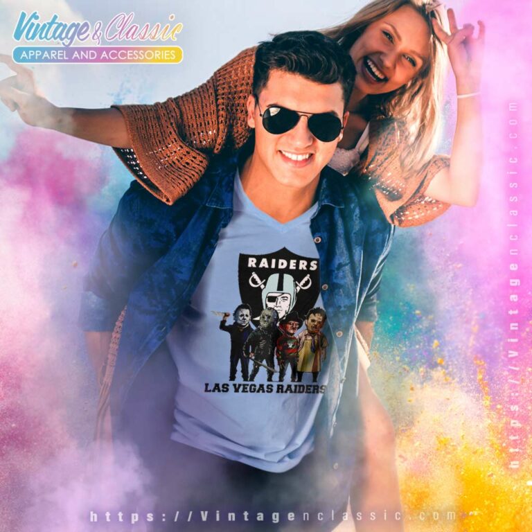 Horror Movie Team Las Vegas Raiders V Neck TShirt Horror Movie Team Las Vegas Raiders V Neck TShirt