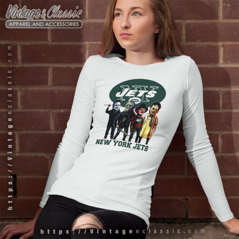 Horror Movie Team New York Jets Long Sleeve Tee Horror Movie Team New York Jets Long Sleeve Tee