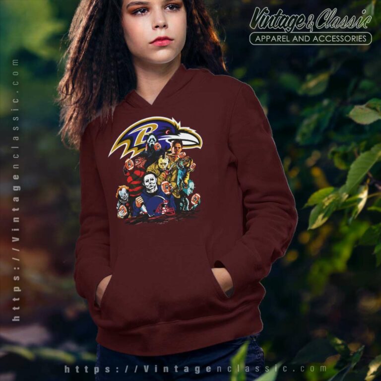 Horror Movies Characters Baltimore Ravens Football Halloween Hoodie Horror Movies Characters Baltimore Ravens Football Halloween Hoodie