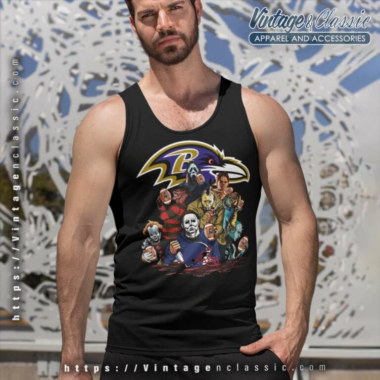 Horror Movies Characters Baltimore Ravens Football Halloween Tank Top Racerback Horror Movies Characters Baltimore Ravens Football Halloween Tank Top Racerback