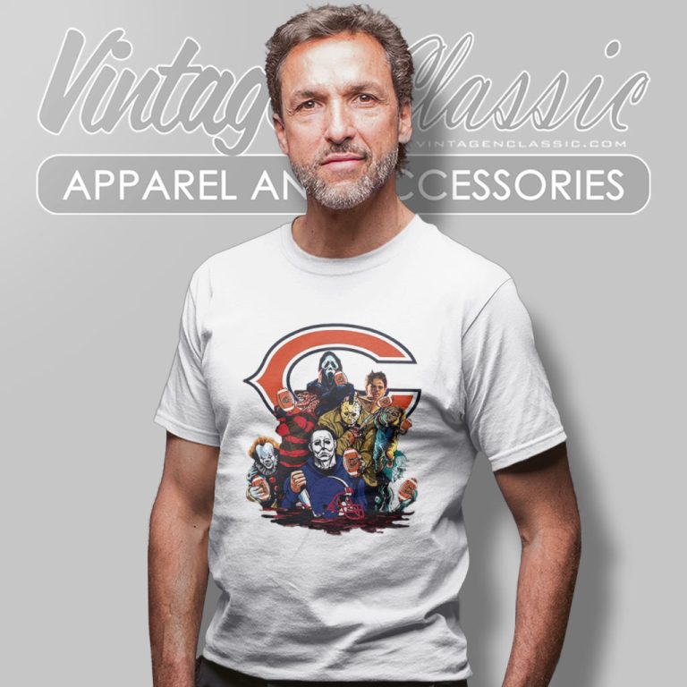 Horror Movies Characters Chicago Bear Football Halloween T Shirt Horror Movies Characters Chicago Bear Football Halloween T Shirt