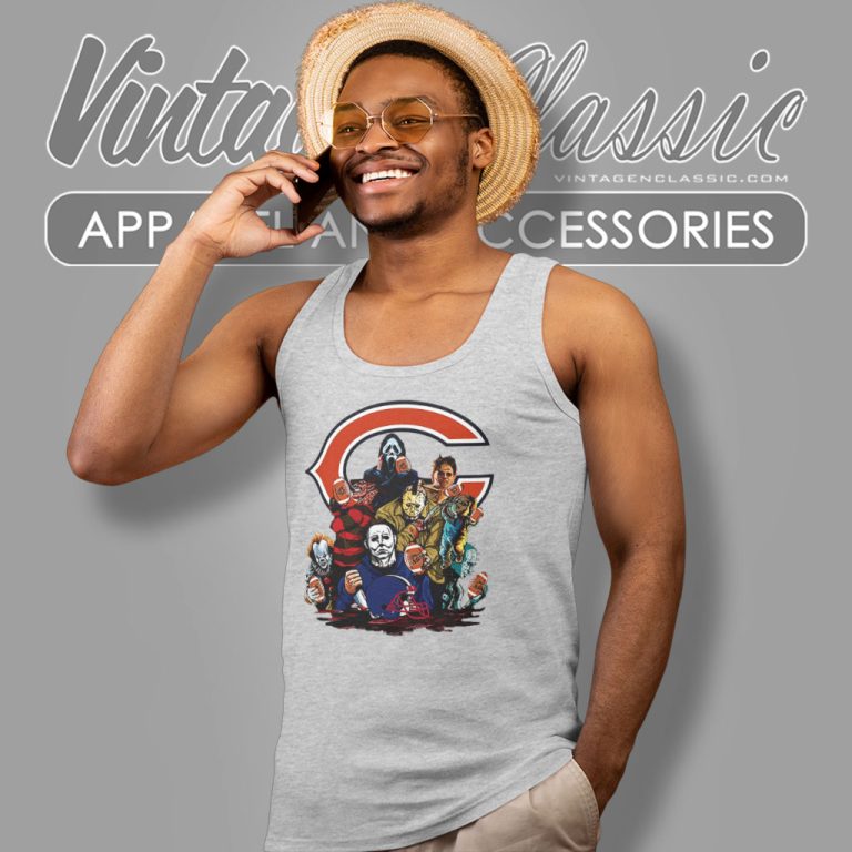 Horror Movies Characters Chicago Bear Football Halloween Tank Top Racerback Horror Movies Characters Chicago Bear Football Halloween Tank Top Racerback