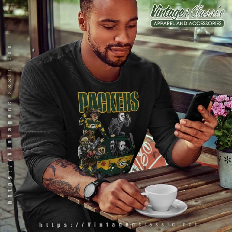 Horror Movies Characters Green Bay Packers Football Halloween Sweatshirt Horror Movies Characters Green Bay Packers Football Halloween Sweatshirt