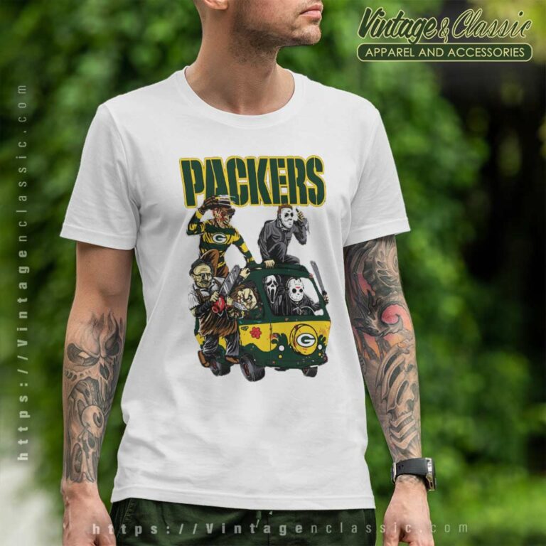 Horror Movies Characters Green Bay Packers Football Halloween T Shirt Horror Movies Characters Green Bay Packers Football Halloween T Shirt