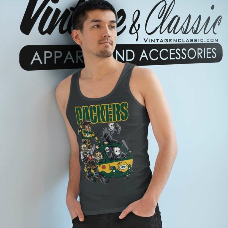 Horror Movies Characters Green Bay Packers Football Halloween Tank Top Racerback Horror Movies Characters Green Bay Packers Football Halloween Tank Top Racerback