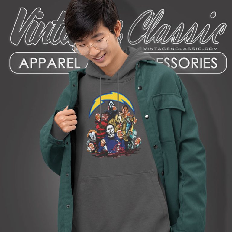 Horror Movies Characters Los Angeles Chargers Football Halloween Hoodie Horror Movies Characters Los Angeles Chargers Football Halloween Hoodie
