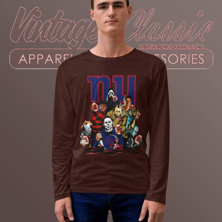 Horror Movies Characters New York Giants Football Halloween Long Sleeve Tee Horror Movies Characters New York Giants Football Halloween Long Sleeve Tee