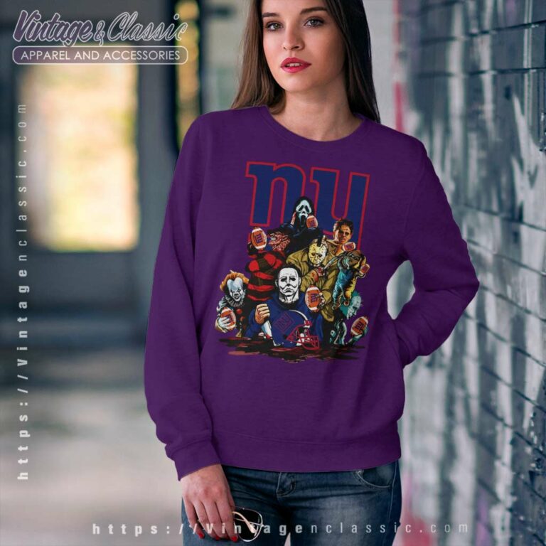 Horror Movies Characters New York Giants Football Halloween Sweatshirt Horror Movies Characters New York Giants Football Halloween Sweatshirt