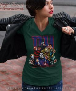 Horror Movies Characters New York Giants Football Halloween V Neck TShirt