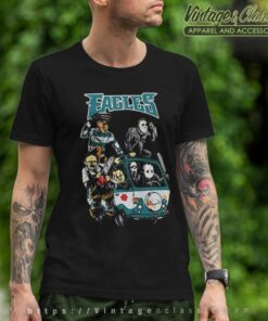 Horror Movies Characters Philadelphia Eagles Football Halloween Shirt 4 Horror Movies Characters Philadelphia Eagles Football Halloween T Shirt