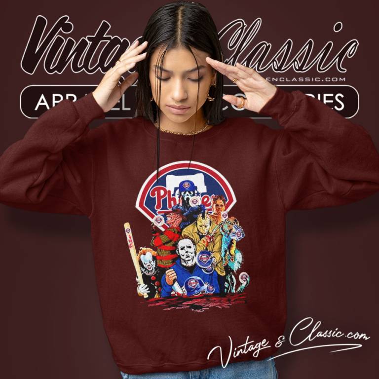 Horror Movies Characters Philadelphia Phillies Football Halloween Sweatshirt Horror Movies Characters Philadelphia Phillies Football Halloween Sweatshirt