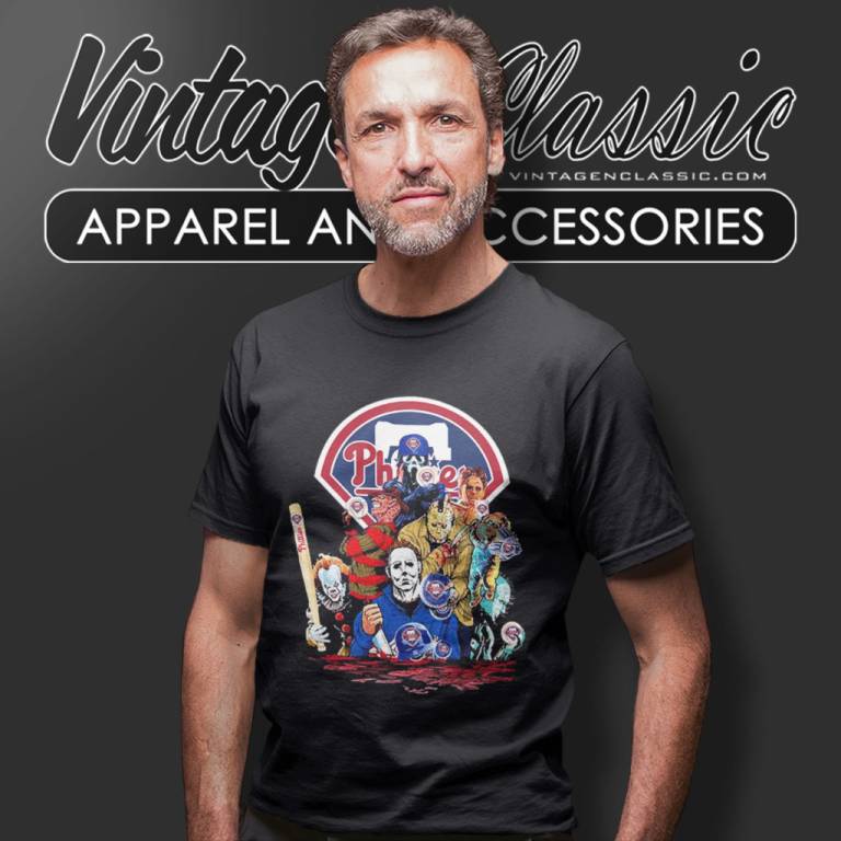 Horror Movies Characters Philadelphia Phillies Football Halloween T Shirt Horror Movies Characters Philadelphia Phillies Football Halloween T Shirt